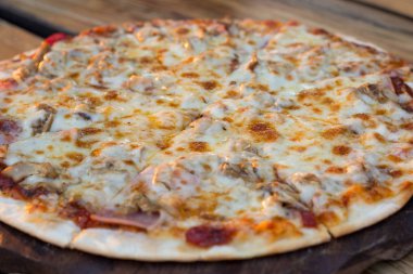 jambon ve mantar pizza