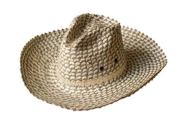 Straw Hat Isolated White Background Clipping Path — Stock Photo, Image