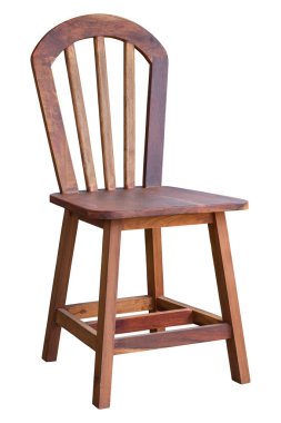 Eski Tahta Sandalye Kırpma Yolu ile Beyazın üzerinde izole