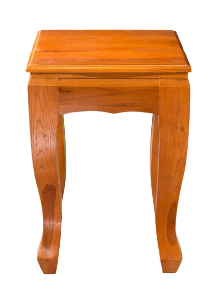 Деревянный стул или деревянный стул, изолированный на белом с вырезкой похлопывания — стоковое фото