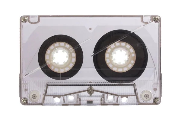Cassette transparente isolée sur blanc avec chemin de coupure — Photo