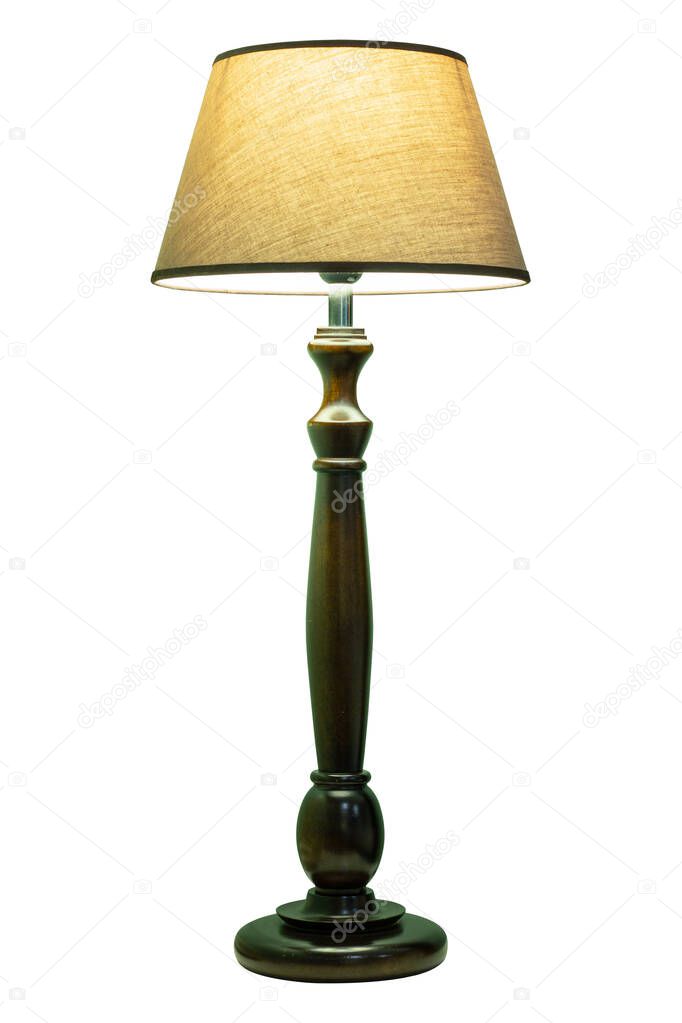 Table Lamp Isolated on White Background with Clipping Path