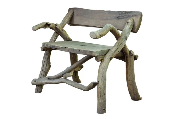 Stare Drewniane Krzesło Izolowane Białym Tle Ścieżką Wycinania — Zdjęcie stockowe