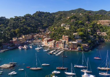 Portofino güzel köyü yaz aylarında 2018