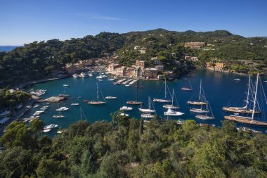 Portofino güzel köyü yaz aylarında 2018