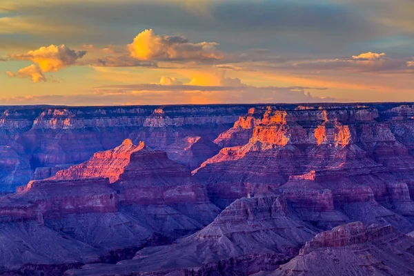 Sunrise Mather Punkt Park Narodowy Wielkiego Kanionu Arizona Zdjęcie Przedstawia — Zdjęcie stockowe