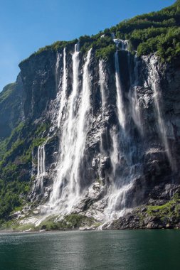Geirangerfjord üzerinde yedi kız kardeş şelalesi, Norveç 'in Geiranger köyü yakınlarında yer almaktadır.