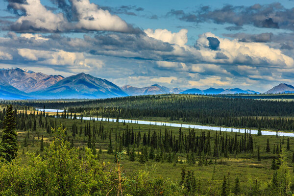 Amazing view of landscape mountain in Alaska. Indescribable beauty of nature!