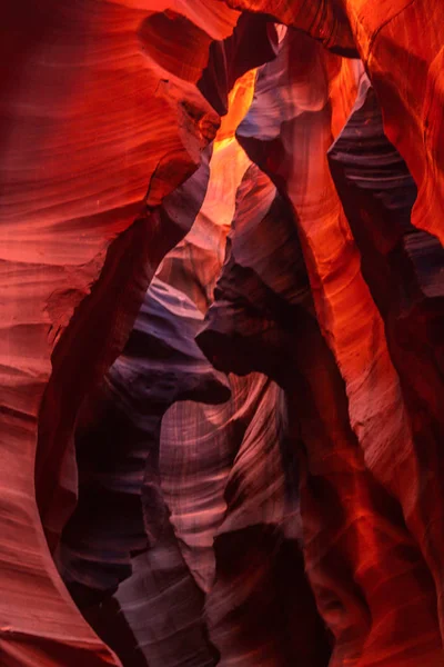 Interior Das Paredes Estreitas Sinuoso Antelope Canyon Navajo Tribal Park — Fotografia de Stock