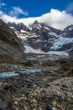 Torres del Paine, Şili - Laguna Torres, Patagonya'nın ünlü simgesi, Güney Amerika.