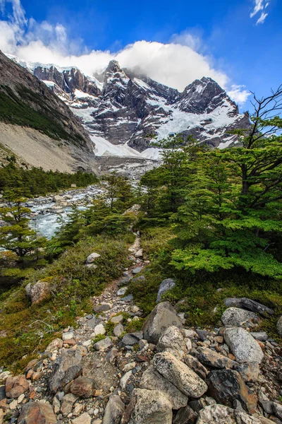Torres Del Paine Chile Laguna Torres Famoso Hito Patagonia América — Foto de Stock
