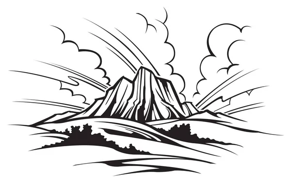 Suroeste Paisaje Salvaje Escena — Vector de stock