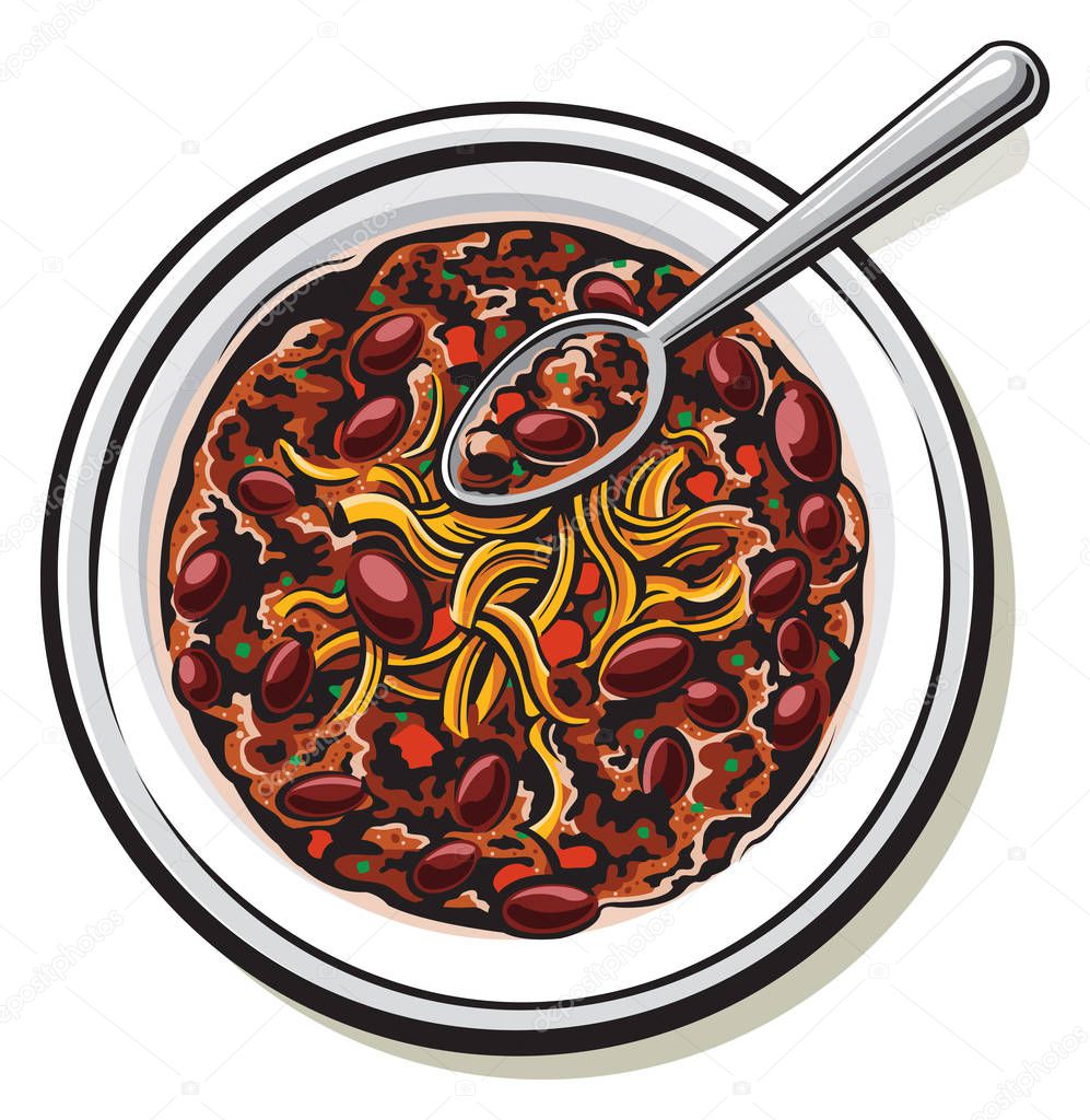 Bowl of chili illustration