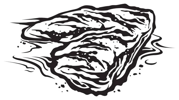 Барбекю Куряче Крило Ілюстрація Чорно Білого — стоковий вектор