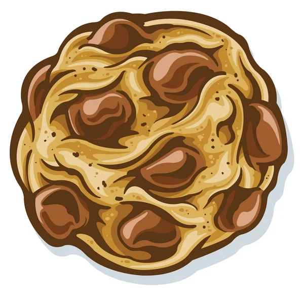 Chocolate Chip Cookie Illustration — Stock Vector