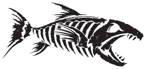 Μαύρο Και Άσπρο Ψάρι Σκελετός Διάνυσμα Αρχείου