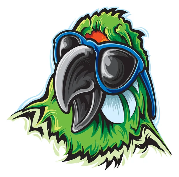 Папуга Голова Сонцезахисними Окулярами — стоковий вектор