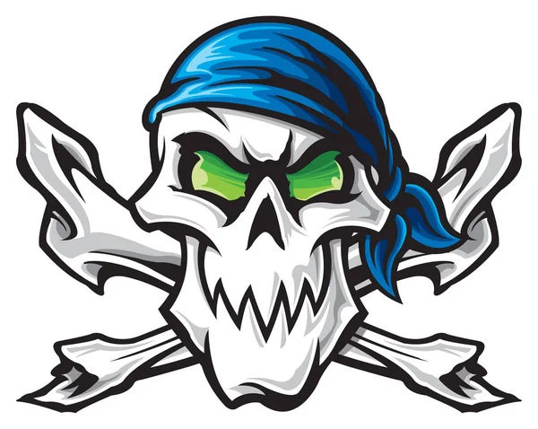 Pirate Skull Crossbones — Stockvector