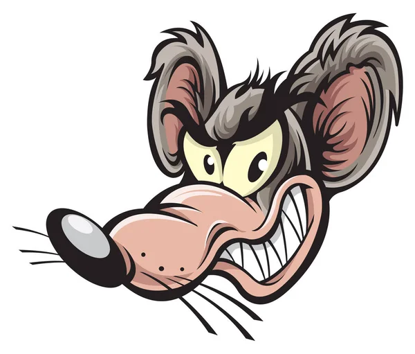 Rat Head Cartoon Illustration — Stock Vector