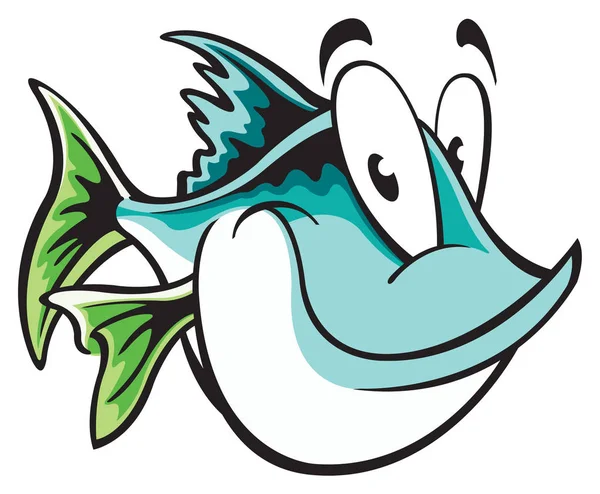 Fish Cartoon Character Isolated — Stock Vector