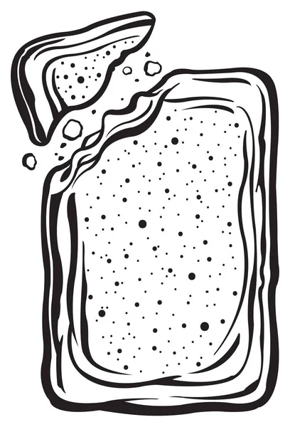 Тостерна Випічка Ізольована Чорно Біла — стоковий вектор