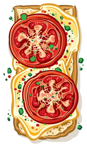 Entrée Pain Tomate Isolée — Image vectorielle