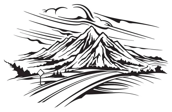 Paysage Routes Montagne Rocheuses — Image vectorielle