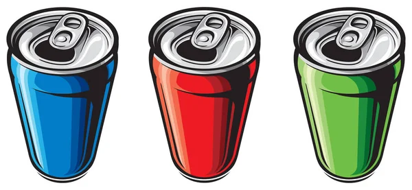 Aluminum Cans Isolated White Vector Graphics