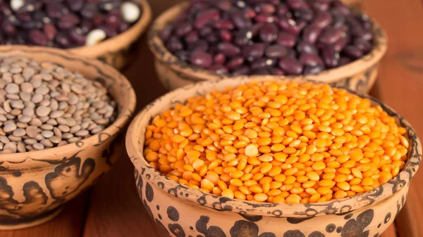 Bonen Linzen Nuttige Peulvruchten Voor Goede Voeding — Stockfoto