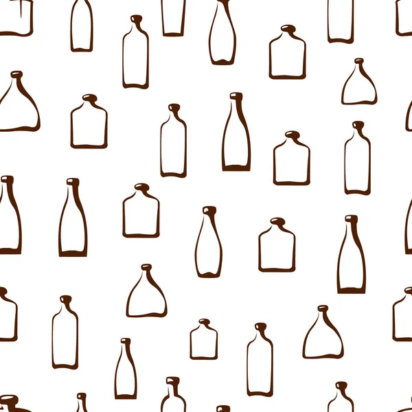Seamless texture of bottles — Stock Vector