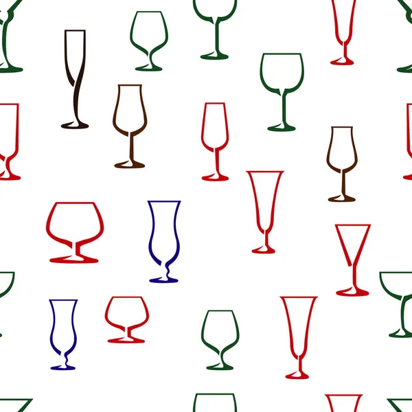 Copas de vino sin costura de fondo — Vector de stock