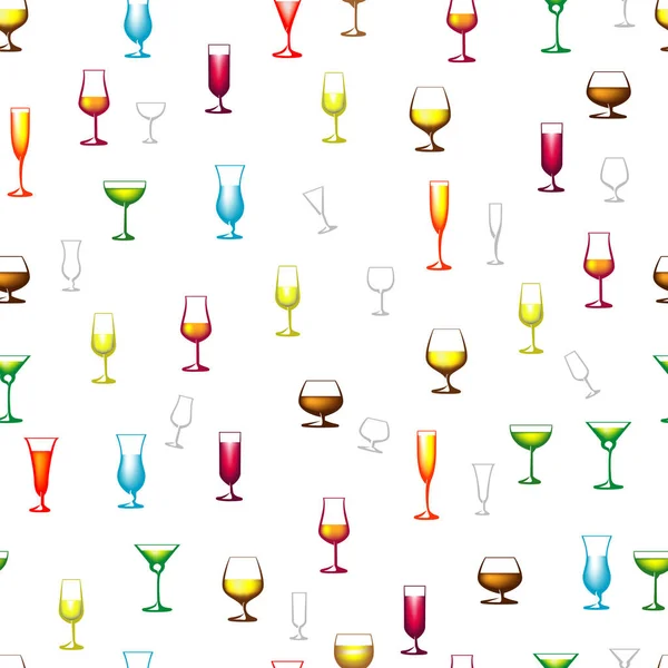 Şarap bardakları sorunsuz arka plan — Stok Vektör