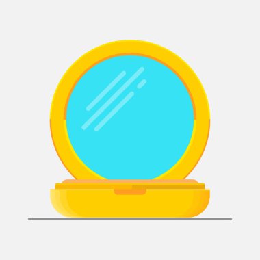 Yuvarlak cep ayna vektör düz tasarım.