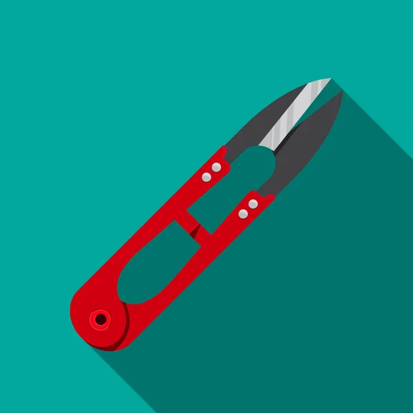 Ножиці Різання Залізної Червоної Нитки Ножиці Вектор Плоский Дизайн — стоковий вектор