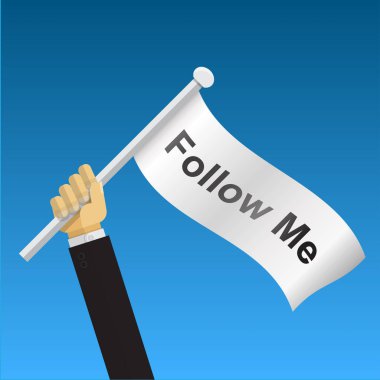 El tutma beni bayrak vektör düz tasarım izleyin.