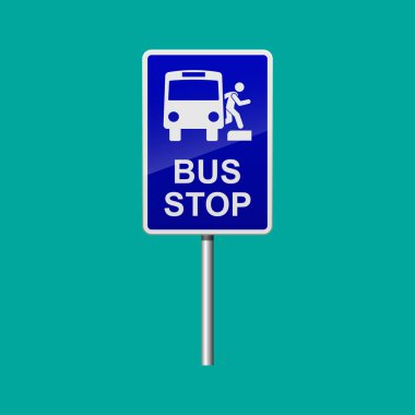 Otobüs durağı işareti vektör illüstrasyon.
