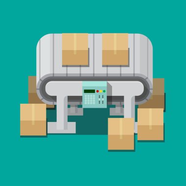 Konveyör bant vektör düz tasarım.