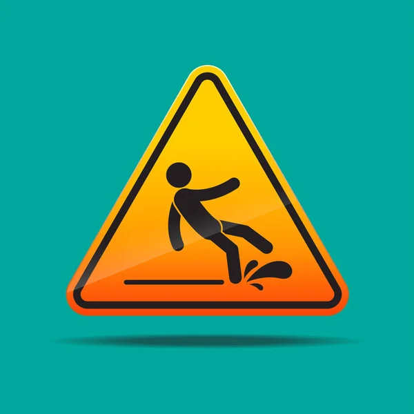 Wet Floor Sign Slipped Sign Vector Illustration — Stock Vector