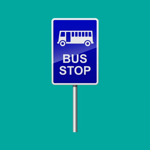 Bus Stop Sinal Vetor Ilustração — Vetor de Stock