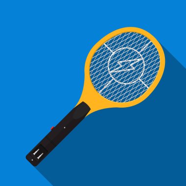 Elektrikli sivrisinek swatter vektör düz tasarım.