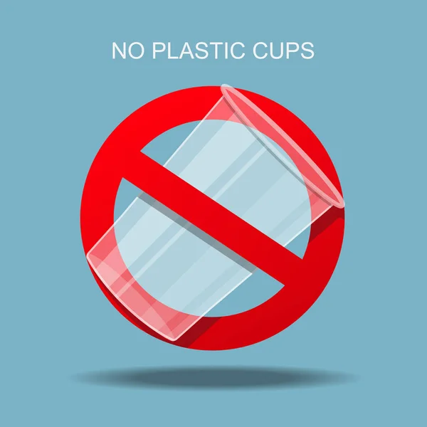 无塑料杯标志 矢量插图 — 图库矢量图片