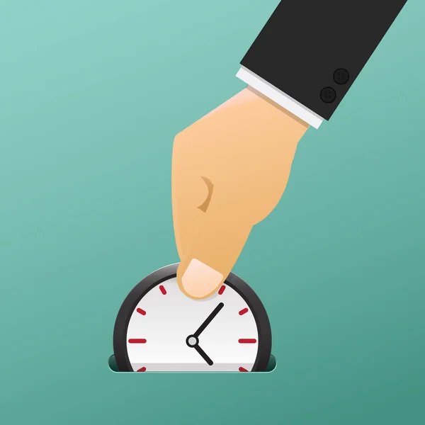 Main Tenant Une Horloge Tic Tac Dans Fente Concept Économie — Image vectorielle
