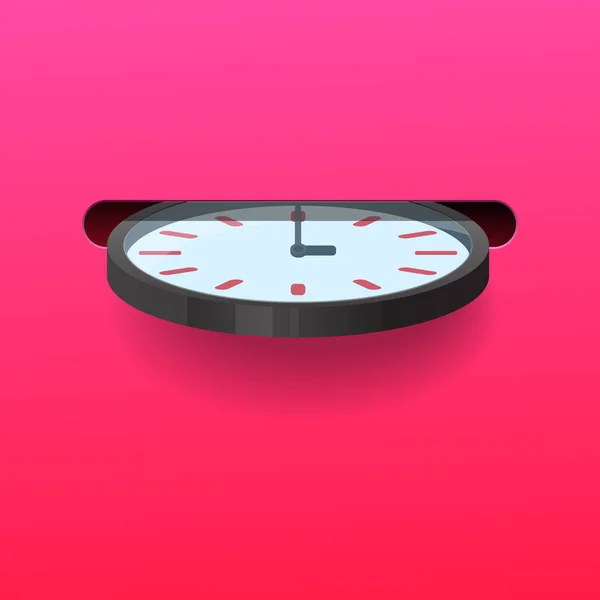 Eine Uhr Die Den Schlitz Tickt Zeitsparendes Konzept — Stockvektor