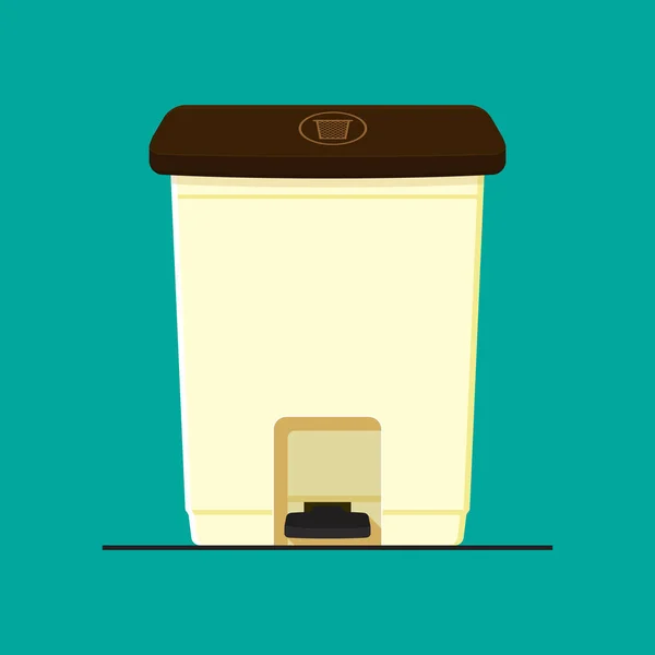 Step Trash Can Vector Flat Design — Stock Vector