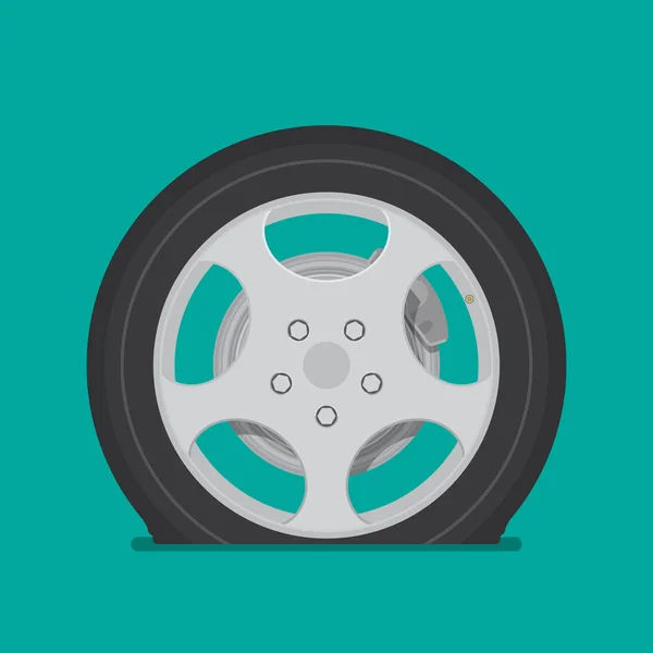 Flat Tire Icon Vector Flat Design — Stock Vector