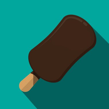 Çikolatalı dondurma vektör düz tasarım.