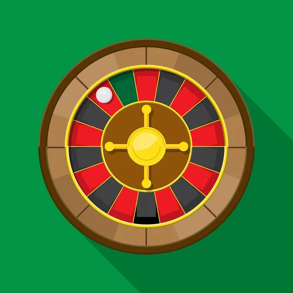 Roulette Wheel Fortune Icon Vector Flat Design — Stock Vector