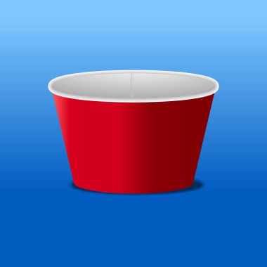 Kırmızı kağıt kase vektör illüstrasyon.