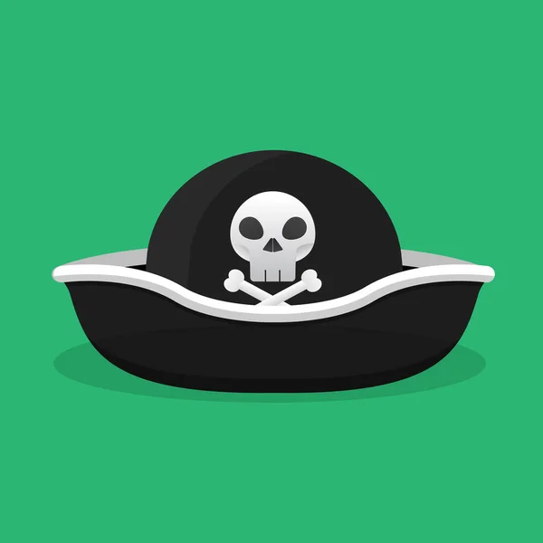 Piratería Sombrero Vector Diseño Plano — Vector de stock