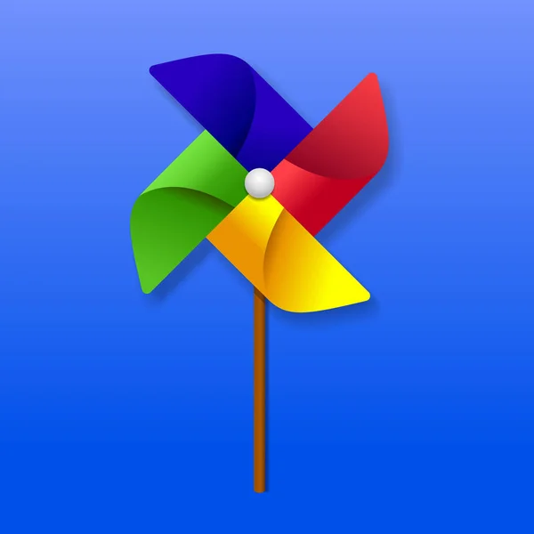 Paper Windmill Toy Vector Illustration — Stock Vector